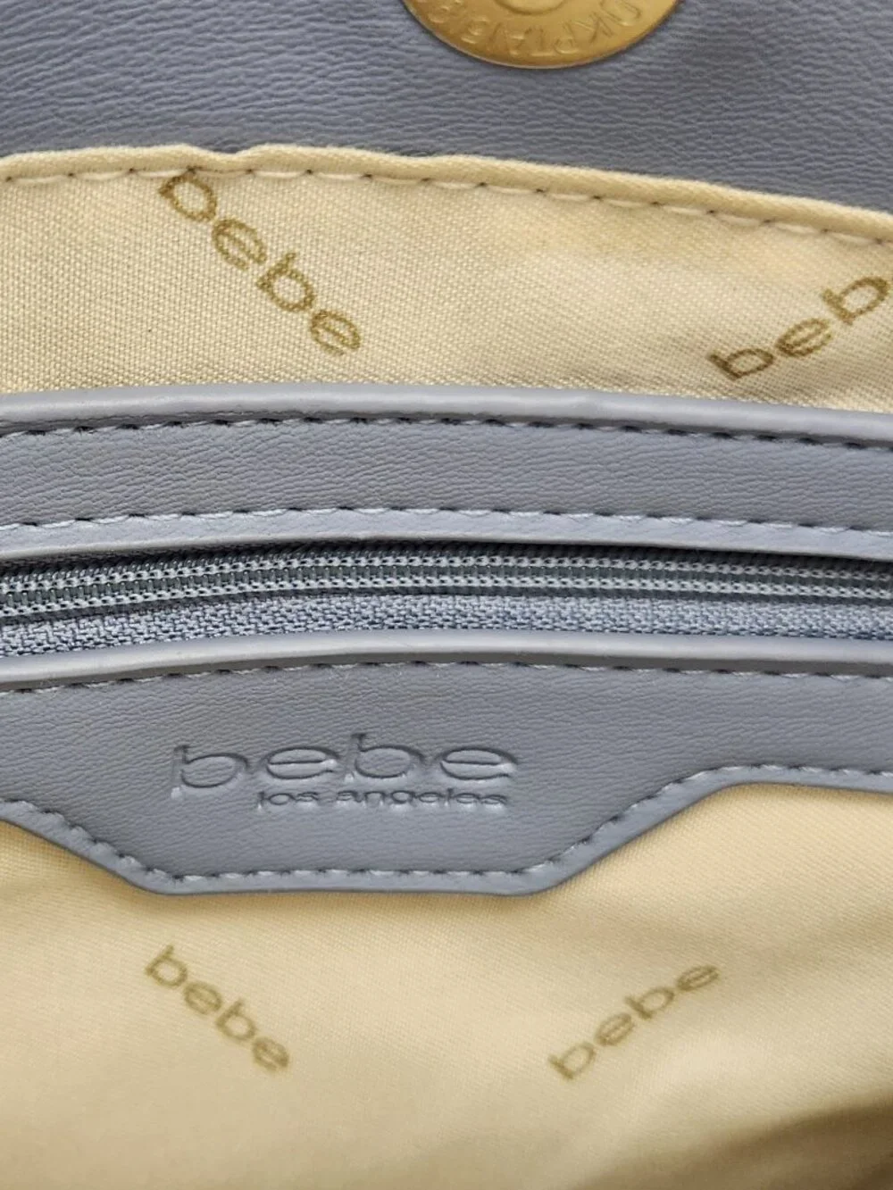 Bebe bag satchel Katrina blue slate faux leather NWT $109